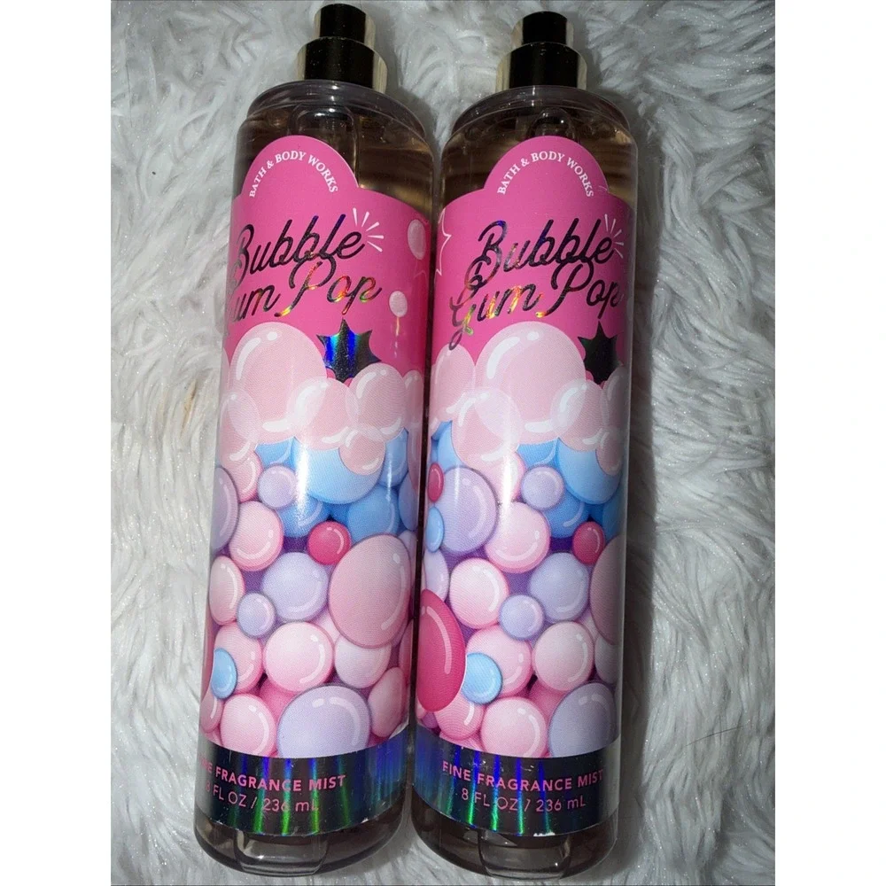 Bath & Body Works Bubble Gum Pop Fine Fragrance Mist 8oz Set of 2 New